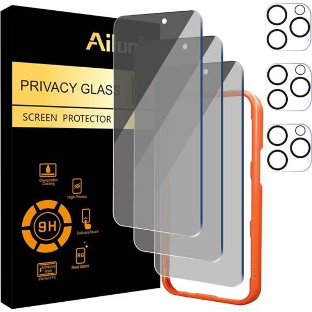 3 Pack Privacy Screen Protector for iPhone 16 Pro Max [6.9 inch]+ 3 Pack Camera